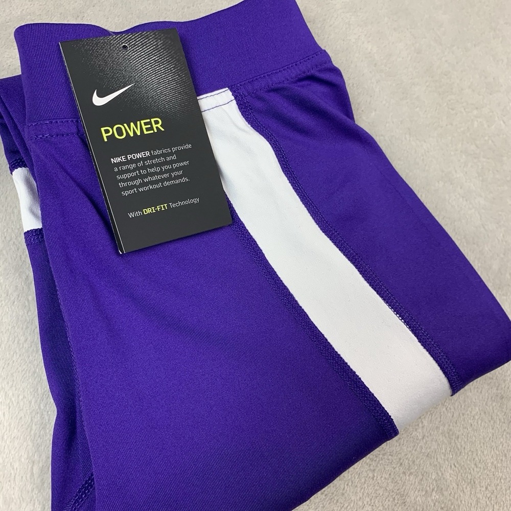 Nike Dri-FIT Power Pants Mens Small Purple White Running Activewear 835955-546